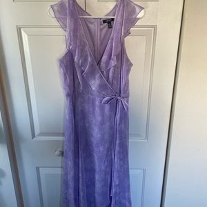 Lavender Faux-Wrap Dress
